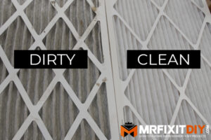 clean versus dirty HVAC air filter home prepped for winter