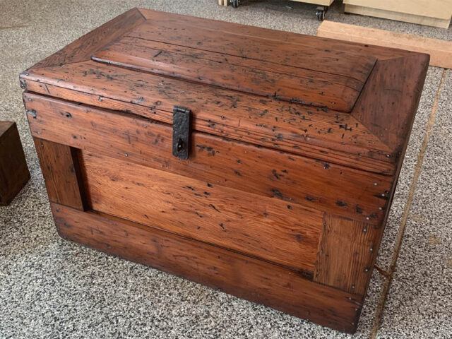 restoring 100 year old tool chest minwax